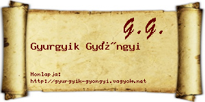 Gyurgyik Gyöngyi névjegykártya