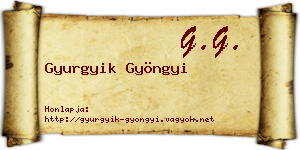 Gyurgyik Gyöngyi névjegykártya